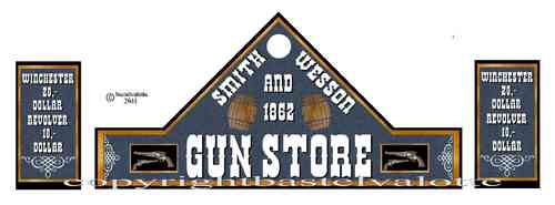 Western House Sticker Set 15 - Seidenmatt - Vinyl - Gun Store