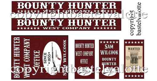 Westernhaus - Bounty Hunter - Aufkleber  Fotoglanzpapier