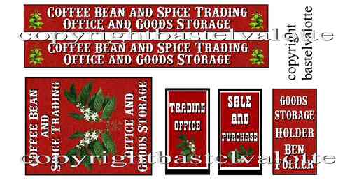 Westernhaus - Coffee Bean &amp; Spice Trading Office Goods Storage   - Aufkleber Vinyl matt