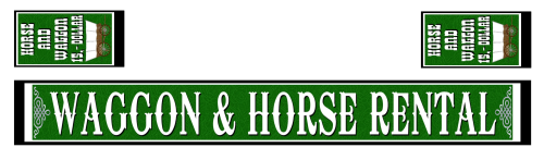 Westernhaus Aufkleber - Waggon and Horse Rental -