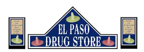 Westernhaus Aufkleber - El Paso Drug Store  -