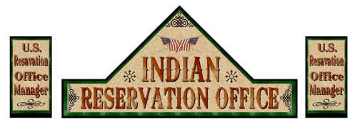 Westernhaus Aufkleber - Indian Reservation Office  -