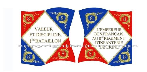 Flags Set 3000 French 1st BATAILLON 8th LINE INFANTRY Regiment 1804