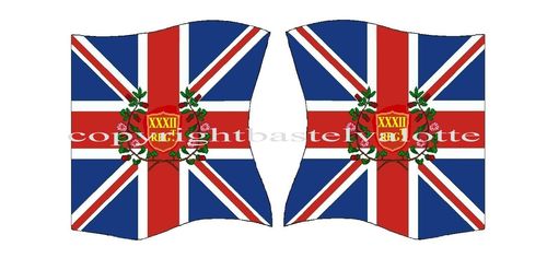 Flaggen Set 416 British 32nd Cornwall King's Colour