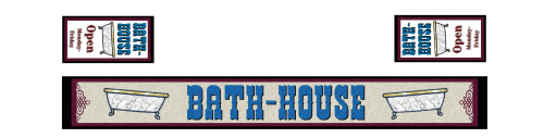 Western House Stickers - BATH HOUSE -