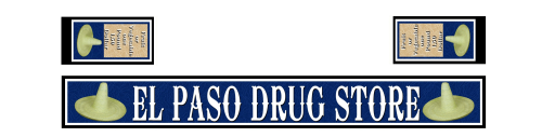 Westernhaus Aufkleber - EL PASO DRUG STORE  -