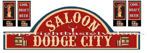 Western Haus Aufkleber Set 26 - Seidenmatt - Vinyl Dodge City Saloon