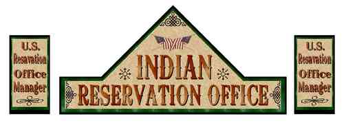 Western Haus Aufkleber Set 19 - Seidenmatt - Vinyl Indian Reservation Office