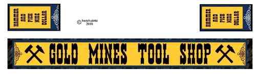 Western house stickers--  GOLD MINES TOOL SHOP -