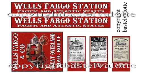 Westernhaus - Wells Fargo Station - Aufkleber  Fotoglanzpapier