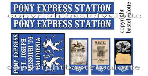 Westernhaus - PONY EXPRESS STATION - Aufkleber  Fotoglanzpapier