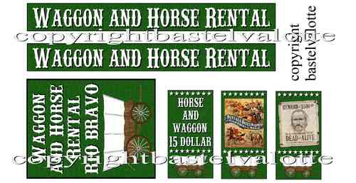 Westernhaus - Waggon and Horse Rental - Aufkleber  Fotoglanzpapier