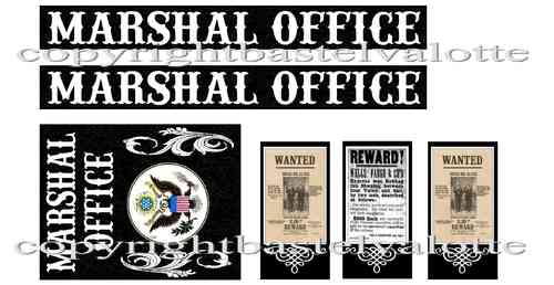 Westernhaus - Marshal Office   - Aufkleber Vinyl matt