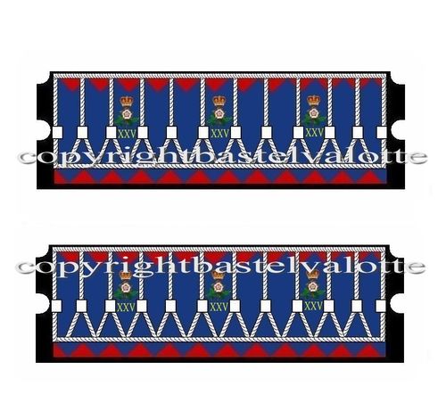 Epoche 1650 - 1900 Trommel Aufkleber Set 022 British Infantry 25th Regiment