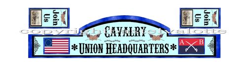 Western house stickers - Union Headquarters Cavalry   -