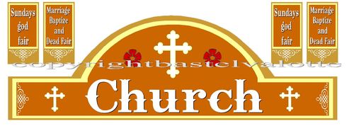 Western House Sticker Set 99-High Gloss-Church