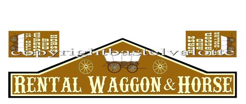 Western Haus Aufkleber Set 029 Rental Waggon & Horse
