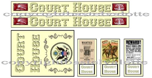 Westernhaus - Court House - Aufkleber  Fotoglanzpapier