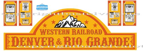 Westernhaus Aufkleber Set 96 - Hochglanz - Denver & Rio Grande Western Railroad