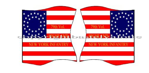 American flags- motif 159 79th Vol Highland New York Infantry