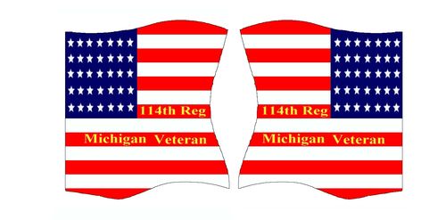 American flags motif 162 114th Reg Michigan Veteran