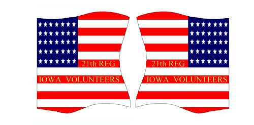 American flags motif 163 21th REG IOWA VOLUNTEERS