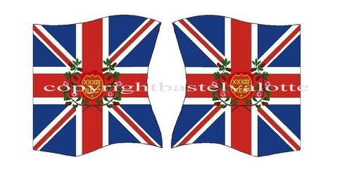 Flaggen Set 418 British 2nd Battalion 33rd Infantry Regiment 1st Yorkshire West Riding King's Colour
