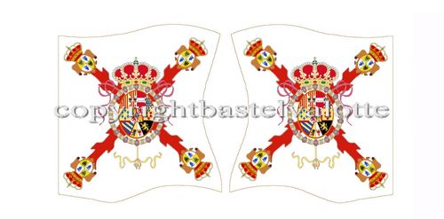 Flags Set 237 Spain Lombardía Line Infantry Colonel Colour Seven Years War