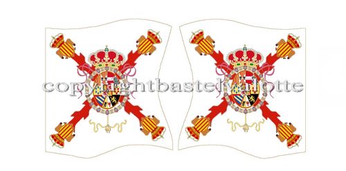 Flaggen Set 281 Spain Aragón Line Infantry Colonel Colour Seven Years War