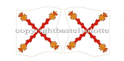 Flaggen Set 282 Spain Aragón Line Infantry Ordonnance Colour Seven Years War