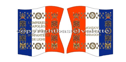 Flaggen Set 1454 French 121st Line Infantry Regiment Napoleon 1814