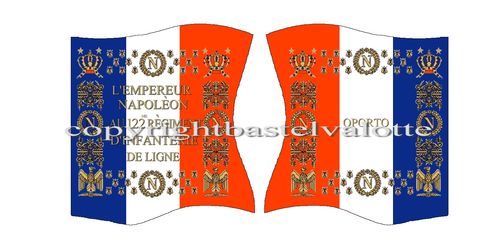 Flags Set 1455 French 122nd Line Infantry Regiment Napoleon 1814