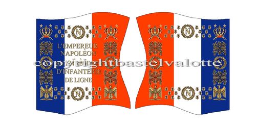 Flags Set 1457 French 124th Line Infantry Regiment Napoleon 1814