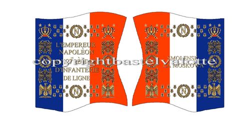 Flags Set 1460 French 127th Line Infantry Regiment Napoleon 1814