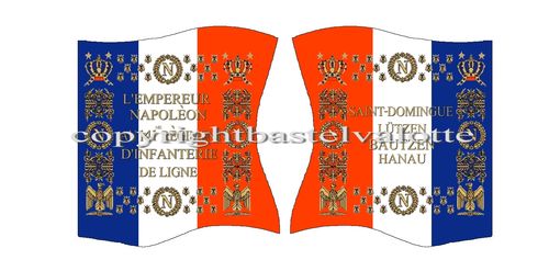 Flags Set 1474 French 141st Line Infantry Regiment Napoleon 1814