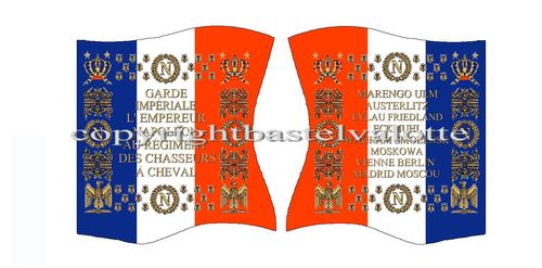 Flags Set 1499  French Hunters on horseback of the Imperial Guard Napoleon  1812-1814