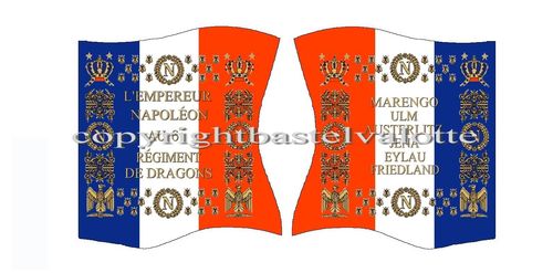 Flags Set 1503  French 6th Dragoons Regiment Napoleon 1812-1814