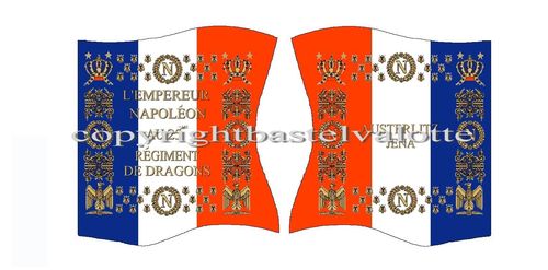 Flags Set 1519  French 25th Dragoons Regiment Napoleon 1812-1814