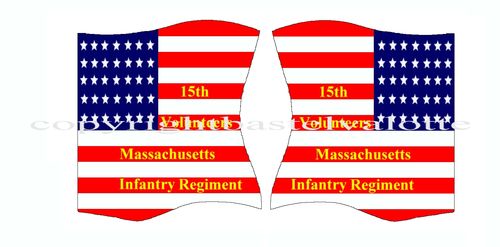 American flags-from  motif 184 15th Volunteers Massachusetts Regiment