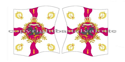 Flags Set 1601 Prussian 11th Musketeer Regiment Rebentisch Colonel Colour Seven Years War