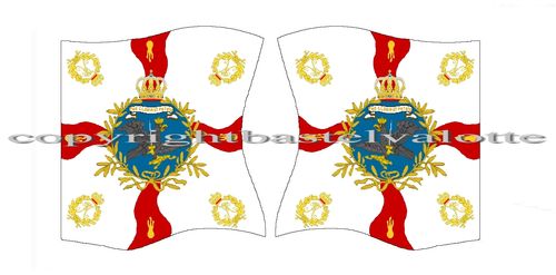 Flaggen Set 1623  Prussian 22nd Musketeer Regiment Prinz Moritz Colonel Colour Seven Years War