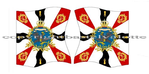 Flaggen Set 1643  Prussian 32nd Musketeer Regiment Tresckow Colonel Colour Seven Years War