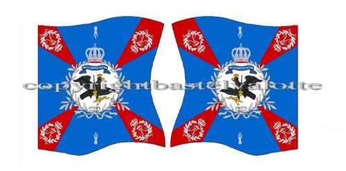 Flags Set 1594 Prussian 7th Musketeer Regiment von Braunschweig Regimental Colour Seven Years War
