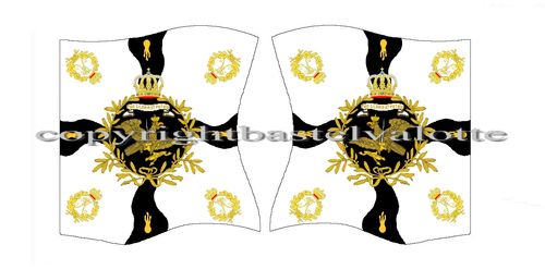Flaggen Set 1595 Prussian 8th Musketeer Regiment von Amstell Colonel Colour Seven Years War