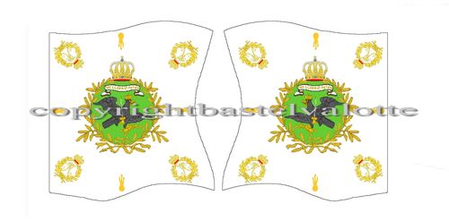 Flags Set 1599 Prussian 10th Musketeer Regiment  von Knobloch Colonel Colour Seven Years War