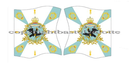 Flags Set 1603 Prussian 12th Musketeer Regiment Colonel Colour Hessen-Darmstadt Seven Years War
