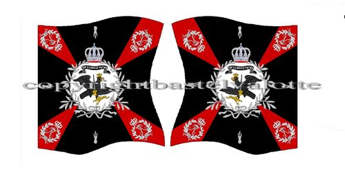 Flags Set 1606 Prussian 13th Musketeer Regiment Syburg Regimental Colour Seven Years War