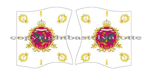 Flags Set 1607 Prussian 14th Musketeer Regiment von Lehwaldt Colonel Colour Seven Years War