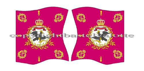 Flags Set 1608 Prussian 14th Musketeer Regiment von Lehwaldt Regimental Colour Seven Years War