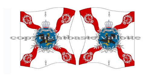 Flags Set 1615 Prussian 18th Musketeer Regiment Prinz von Preußen Colonel Colour Seven Years War